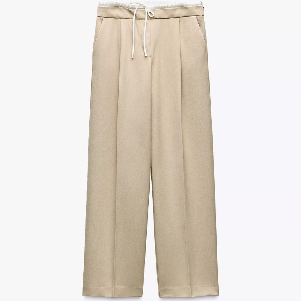 Zara Women's Tan Drawstring Trousers
